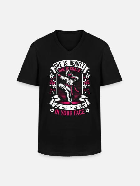 Karate Karate Fighter Martial Arts - Men's V-Neck T-Shirt - black