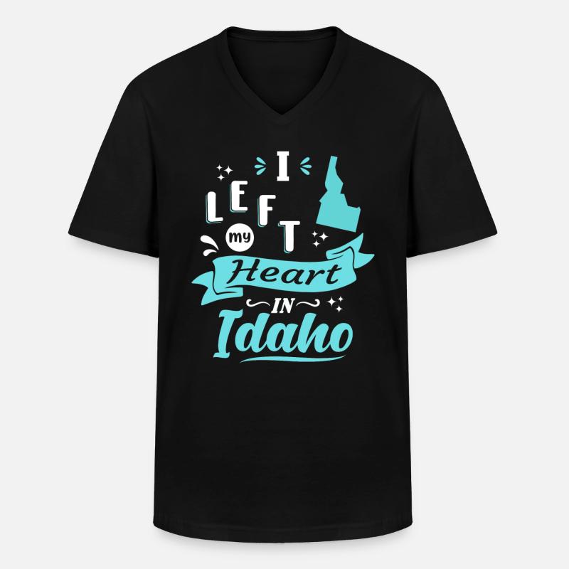 Idaho Souvenir Liebe - Männer-T-Shirt mit V-Ausschnitt - Schwarz