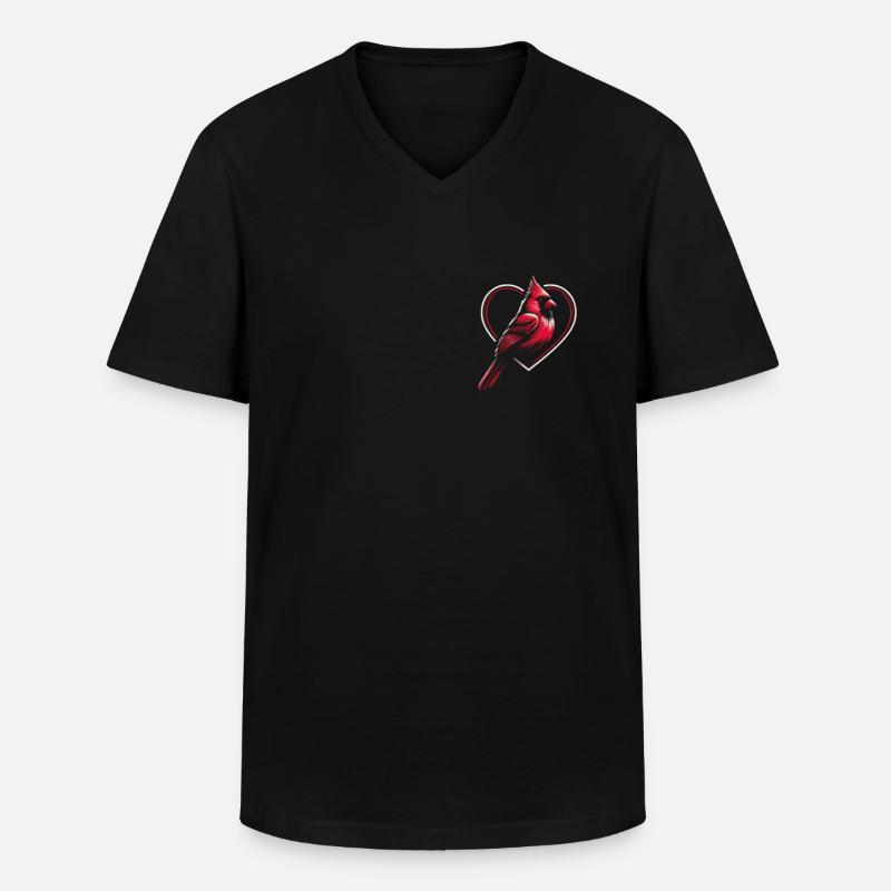 Kardinal Rotkardinal Vogel Roter Kardinal - Männer-T-Shirt mit V-Ausschnitt - Schwarz