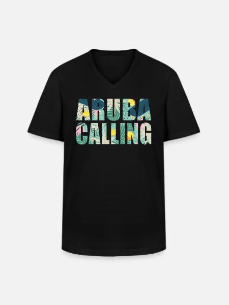 Aruba Souvenir Vacation Aruba Calling - Men's V-Neck T-Shirt - black
