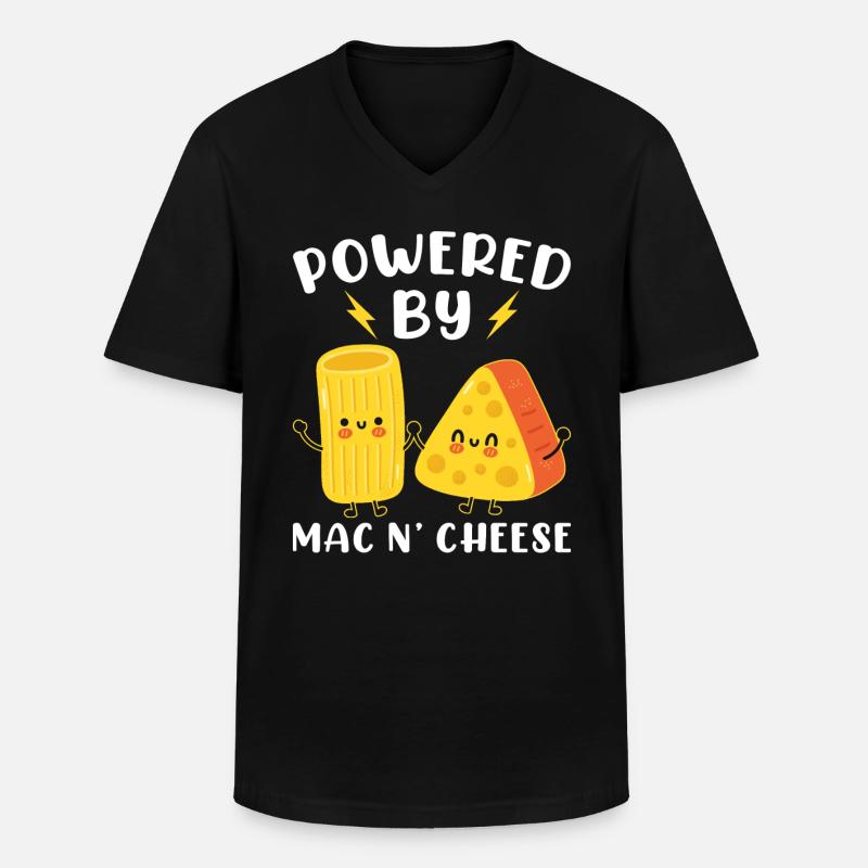 Propulsé par Mac N’Cheese - T-shirt col V Homme - noir