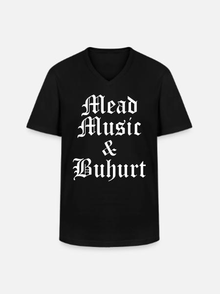 Mead Music Béhourd Medieval Festival - Men's V-Neck T-Shirt - black