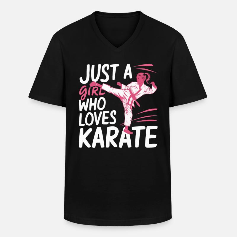 Karate Karatekämpfer Kampfkunst - Männer-T-Shirt mit V-Ausschnitt - Schwarz