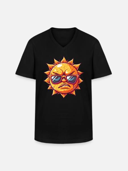 Hot weather with cool sun - Men's V-Neck T-Shirt - black
