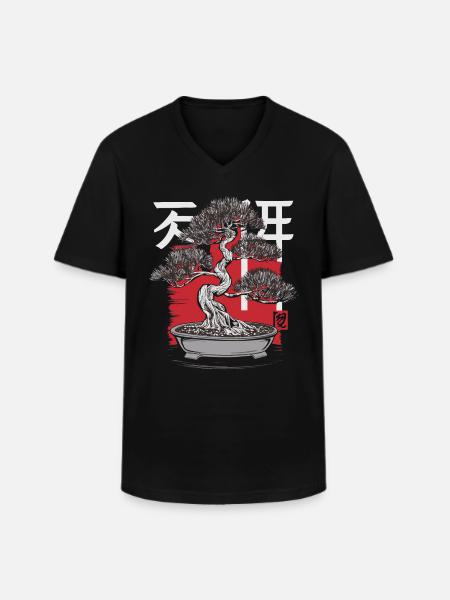 Bonsai Tree Japanese Bonsai - Men's V-Neck T-Shirt - black