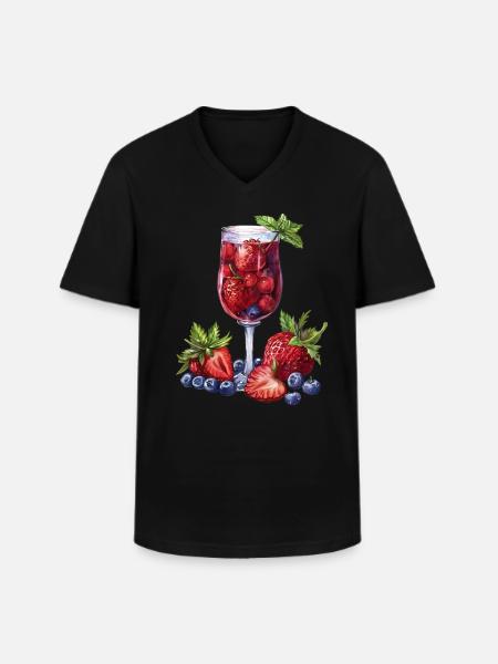 Summer Berries Cocktail Fantasy - Men's V-Neck T-Shirt - black