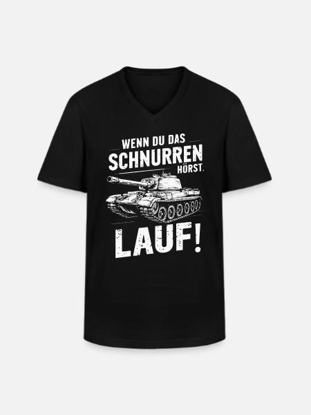 Panzer Kampfpanzer Panzerkampfwagen Panzerfahrer - Männer-T-Shirt mit V-Ausschnitt - Schwarz