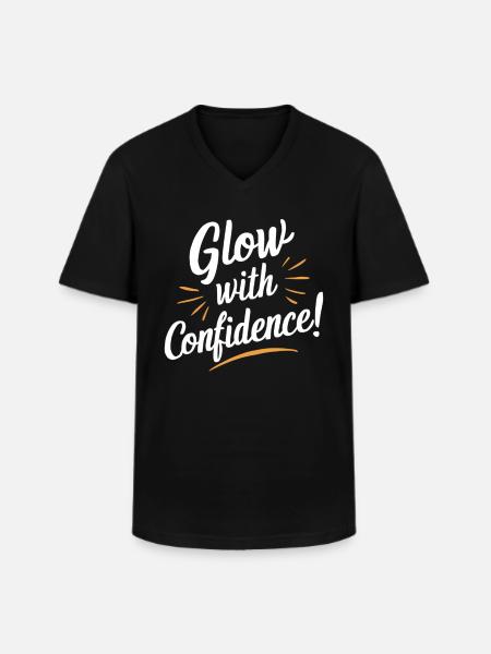 Glow with Confidence Motivation - Men's V-Neck T-Shirt - black
