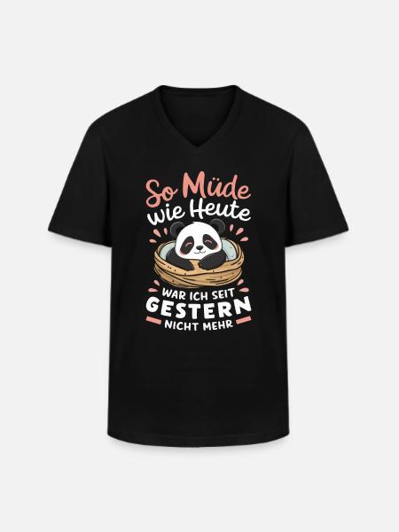Panda Panda Bear Pandas - Men's V-Neck T-Shirt - black