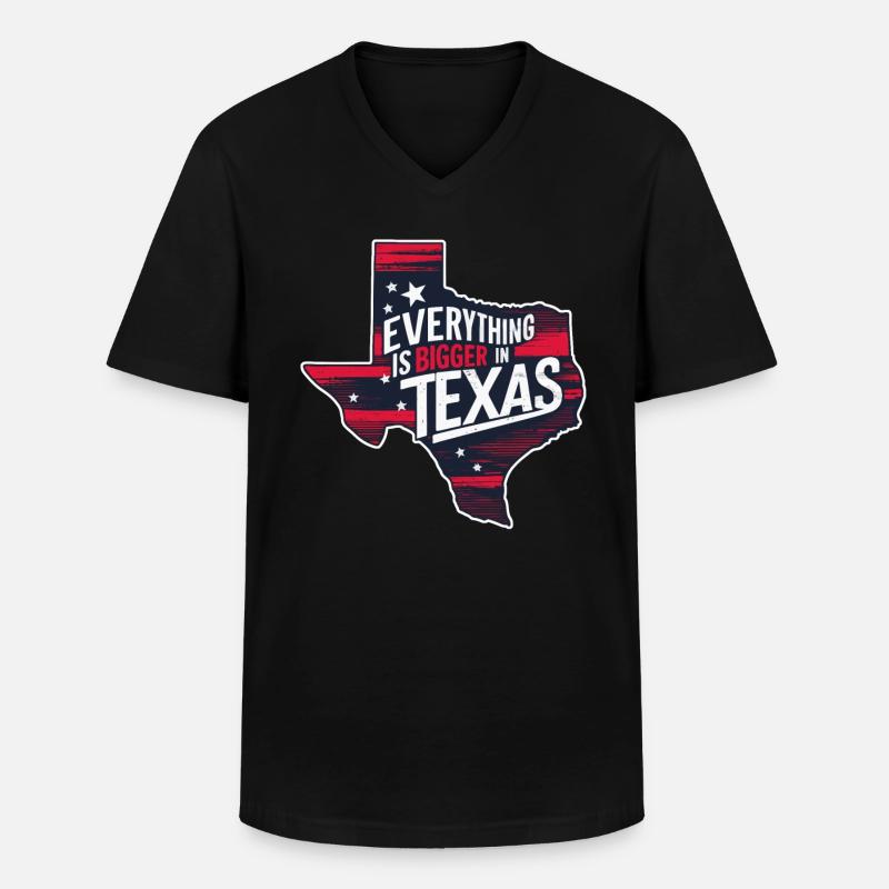 Texas State Texans Texas - Men's V-Neck T-Shirt - black