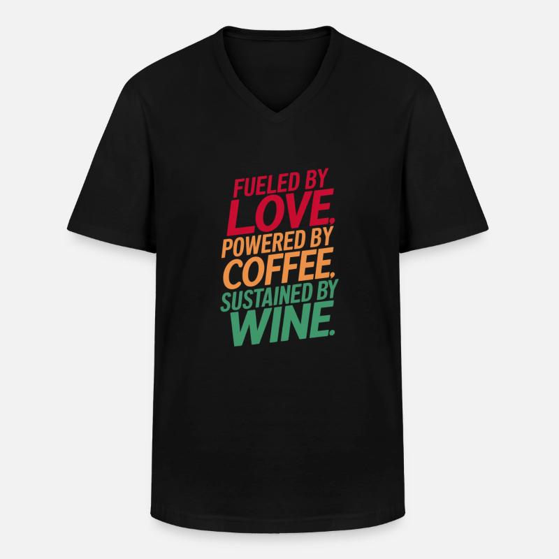 Driven by love, coffee & wine - Men's V-Neck T-Shirt - black
