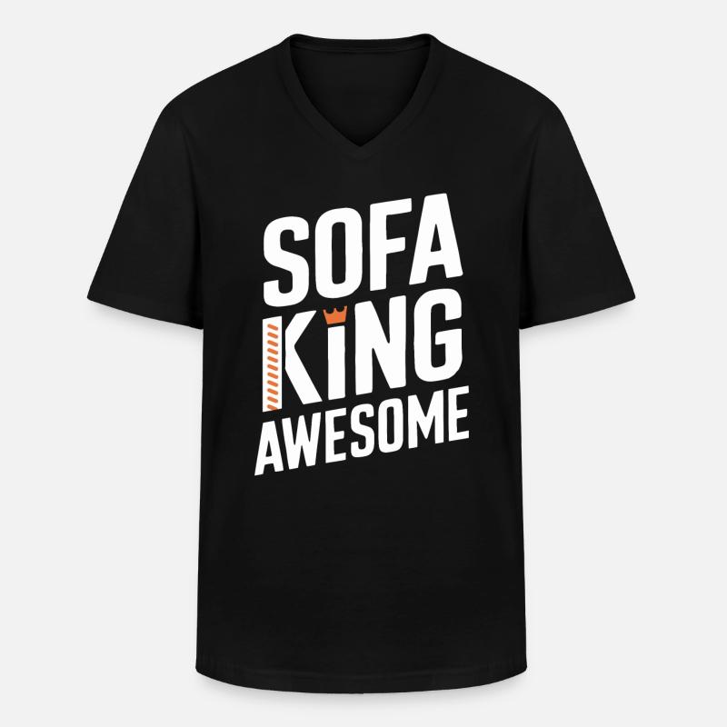 Sofa King Awesome Graphics - Men's V-Neck T-Shirt - black