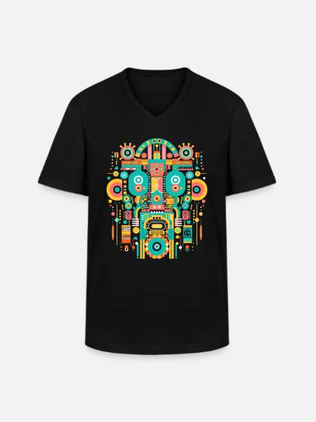 Maya-gud Maya-mytologi Itzamna - Klassisk herre T-shirt med V-udskæring - sort