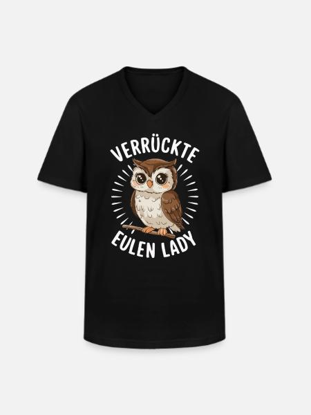 Night Owl Owl Owl Bird - Men's V-Neck T-Shirt - black