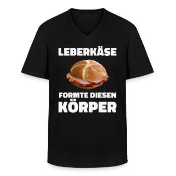 Leberkäs Bayern Leberkas Semmel Fleischkäse - Männer-T-Shirt mit V-Ausschnitt - Schwarz - Vorne - AI Model Male 178 dark (178cm)