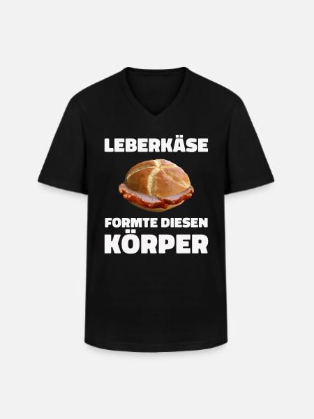Leberkäs Bayern Leberkas Semmel Fleischkäse - Klassisk herre T-shirt med V-udskæring - sort