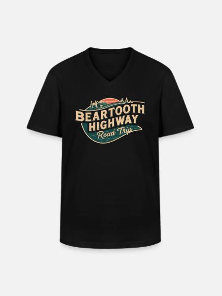 Beartooth Highway Road Trip Adventure - Men's V-Neck T-Shirt - black