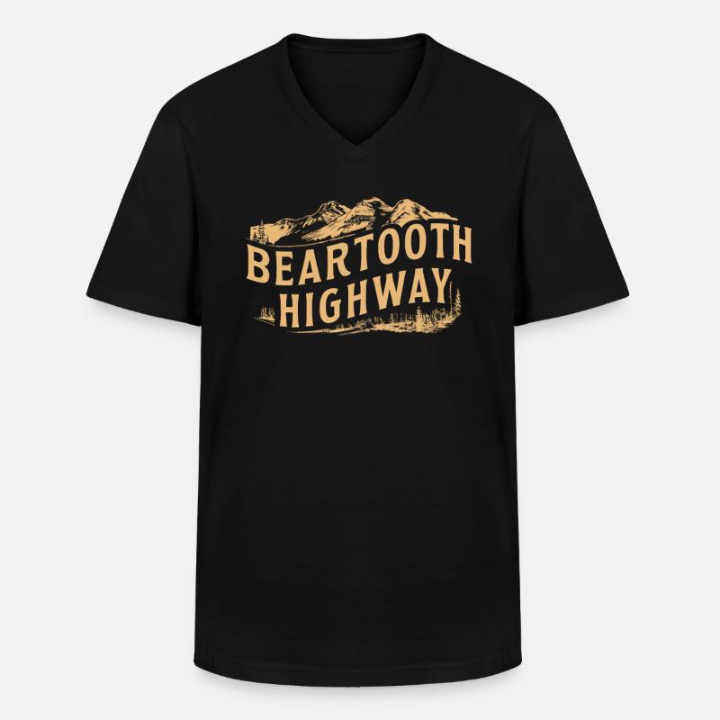 Beartooth Highway Abenteuer Berge - Männer-T-Shirt mit V-Ausschnitt - Schwarz