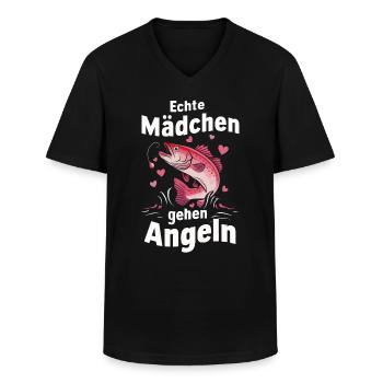 Angler Fischer Angeln Fischen Fisch - Männer-T-Shirt mit V-Ausschnitt - Schwarz - Vorne - AI Model Male 178 dark (178cm)