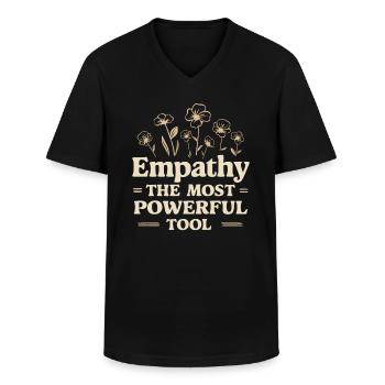 Empathy the most powerful tool social work - Men's V-Neck T-Shirt - black - Front - AI Model Male 178 dark (178cm)