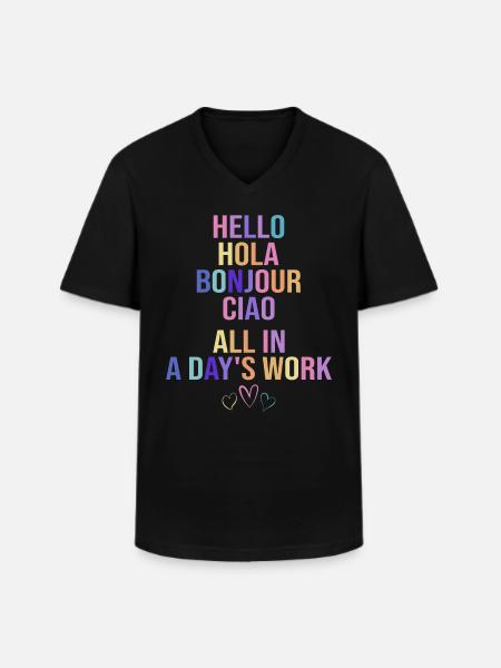 Education Bilingual Humor Teacher - Men's V-Neck T-Shirt - black