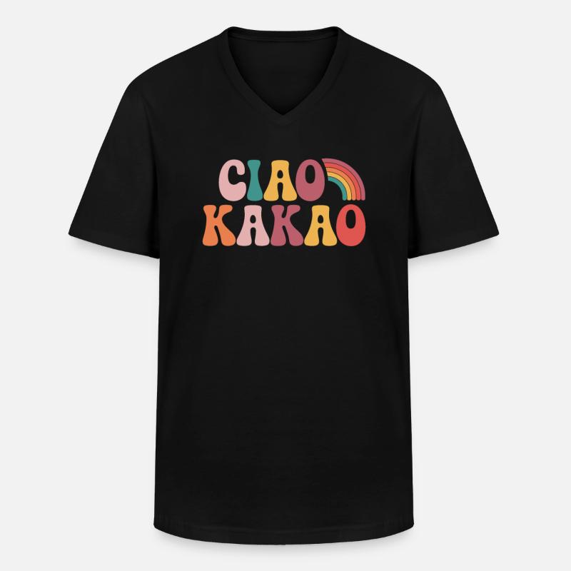 Ciao Kakao - Männer-T-Shirt mit V-Ausschnitt - Schwarz