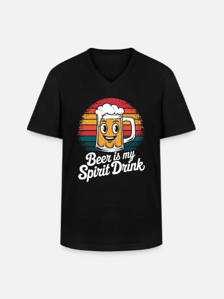 Beer is my spiritual drink - Men's V-Neck T-Shirt - black