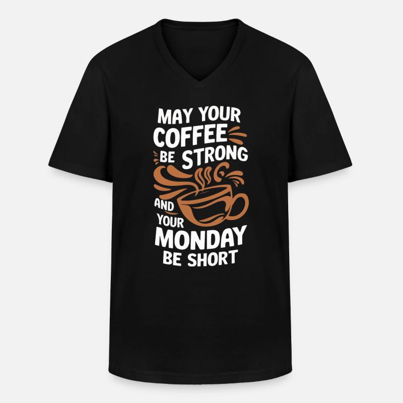 Kaffee Kaffees Trinker - Männer-T-Shirt mit V-Ausschnitt - Schwarz