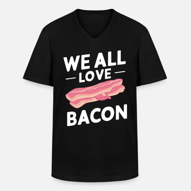 Bacon Petit-déjeuner Bacon - T-shirt col V Homme - noir