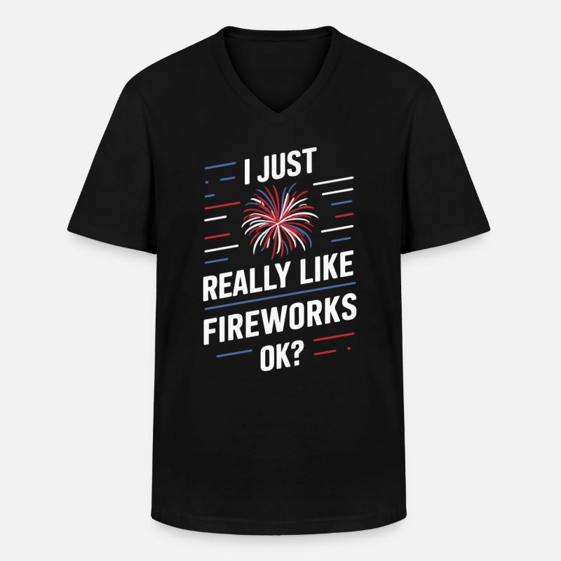 Pyrotechniker Feuerwerk Pyrotechnik - Männer-T-Shirt mit V-Ausschnitt - Schwarz