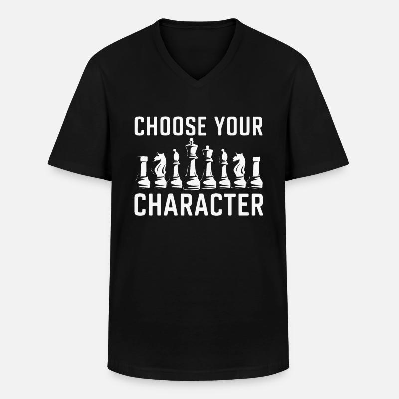 Schach Schachspieler - Männer-T-Shirt mit V-Ausschnitt - Schwarz
