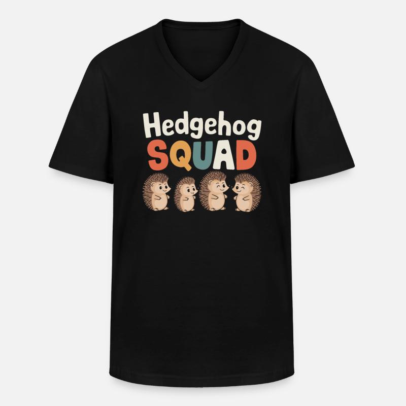 Hedgehog Groups Design Hedgehog Squad - Men's V-Neck T-Shirt - black