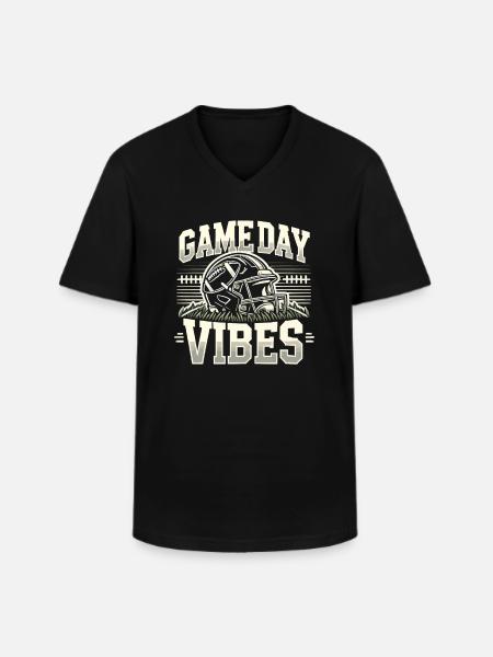 Game Day Vibes Soccer Design - Men's V-Neck T-Shirt - black