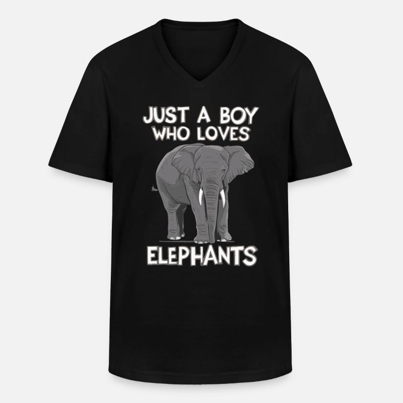 Elefant Tier Elefanten Zoo - Männer-T-Shirt mit V-Ausschnitt - Schwarz
