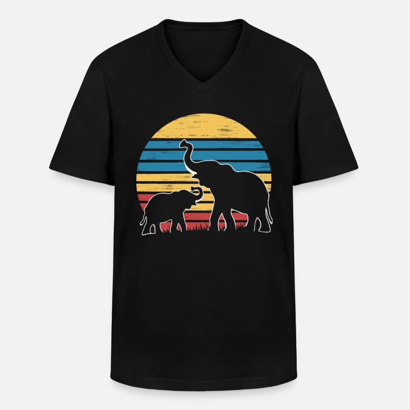 Elefant Tier Elefanten Zoo - Männer-T-Shirt mit V-Ausschnitt - Schwarz