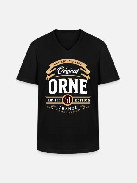 Orne Department France - Men's V-Neck T-Shirt - black
