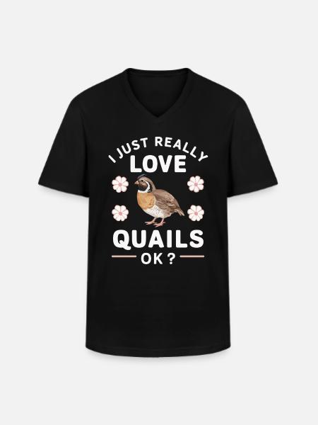 Quail Bird Quails - Men's V-Neck T-Shirt - black