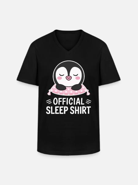 Pinguin Pinguine Tier - Männer-T-Shirt mit V-Ausschnitt - Schwarz