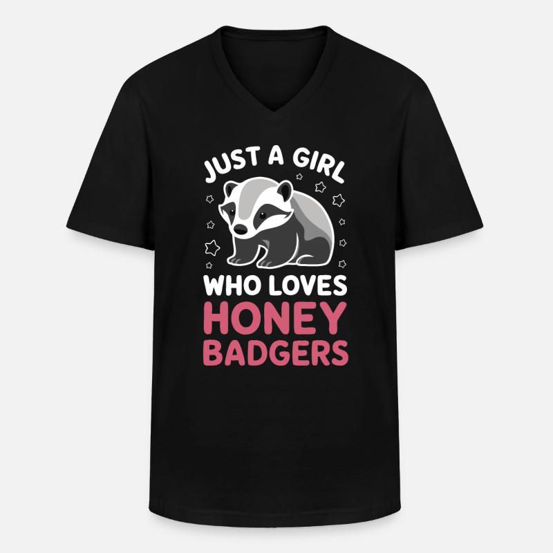 Dachs Honigdachs Tier - Männer-T-Shirt mit V-Ausschnitt - Schwarz