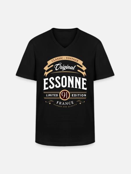 Essonne Department France - Men's V-Neck T-Shirt - black
