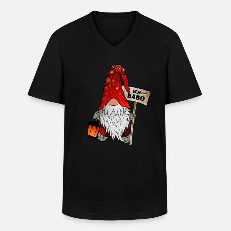 Babo Wichtel Weihnachtsgnom - Männer-T-Shirt mit V-Ausschnitt - Schwarz