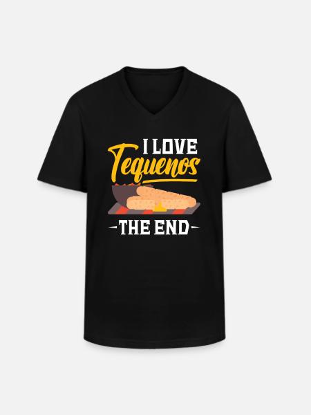 „ich Liebe Tequeños“ Am Ende - Männer-T-Shirt mit V-Ausschnitt - Schwarz