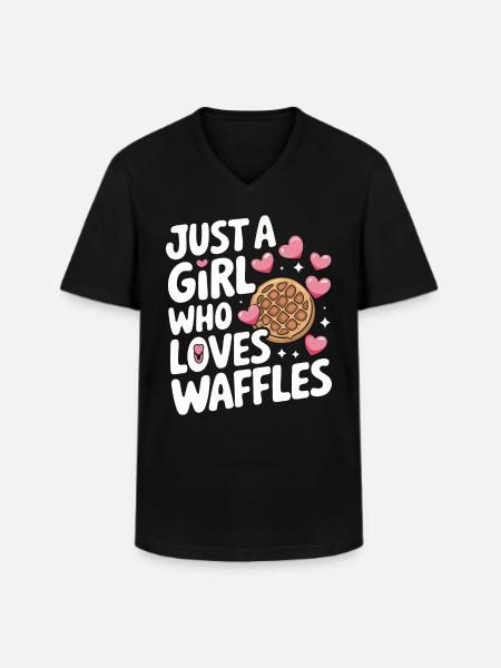 Waffles Breakfast Sweets - Men's V-Neck T-Shirt - black