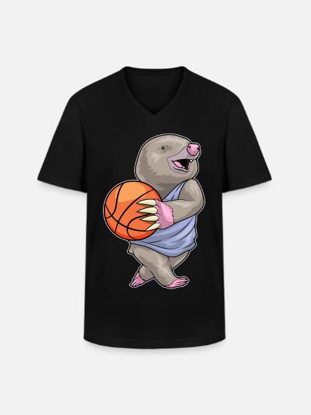 Taupe Basketteur Basketteur - T-shirt col V Homme - noir