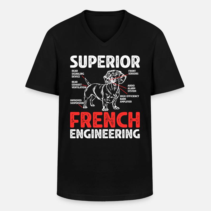 Humor Dackel Hund Geschenk - Männer-T-Shirt mit V-Ausschnitt - Schwarz