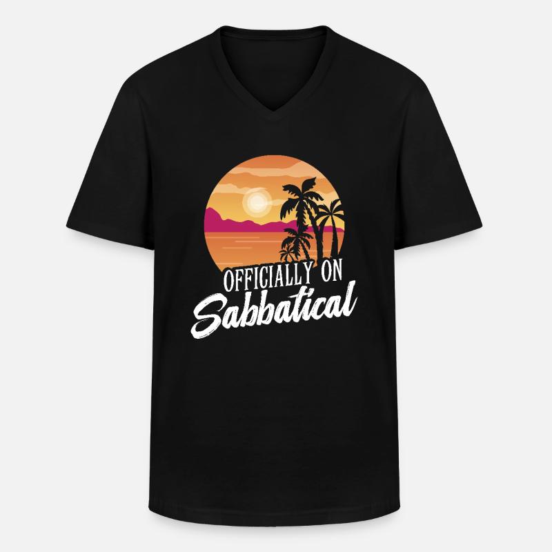 Offiziell Im Sabbatical - Männer-T-Shirt mit V-Ausschnitt - Schwarz