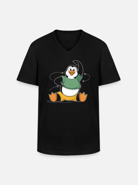 Fitness Gymnastics Penguin Motivation - Men's V-Neck T-Shirt - black