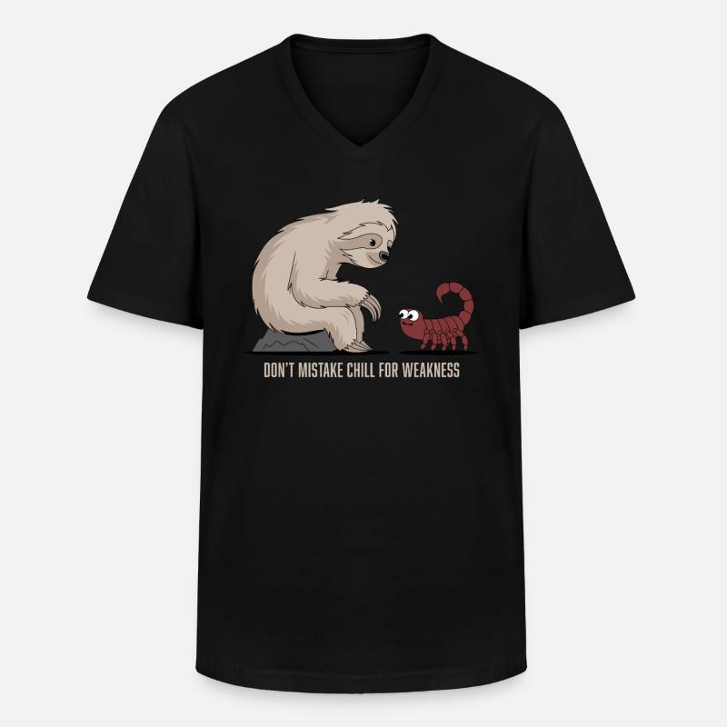 Skorpion Sternzeichen Faultier: Verwechsle - Männer-T-Shirt mit V-Ausschnitt - Schwarz