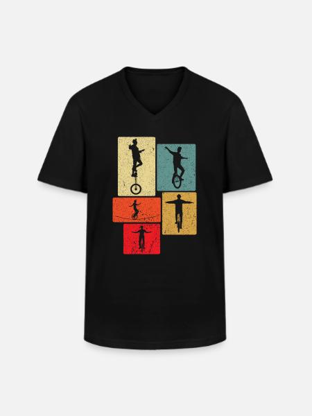 This guy loves unicycles - Men's V-Neck T-Shirt - black