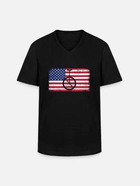 This guy loves unicycles - Men's V-Neck T-Shirt - black